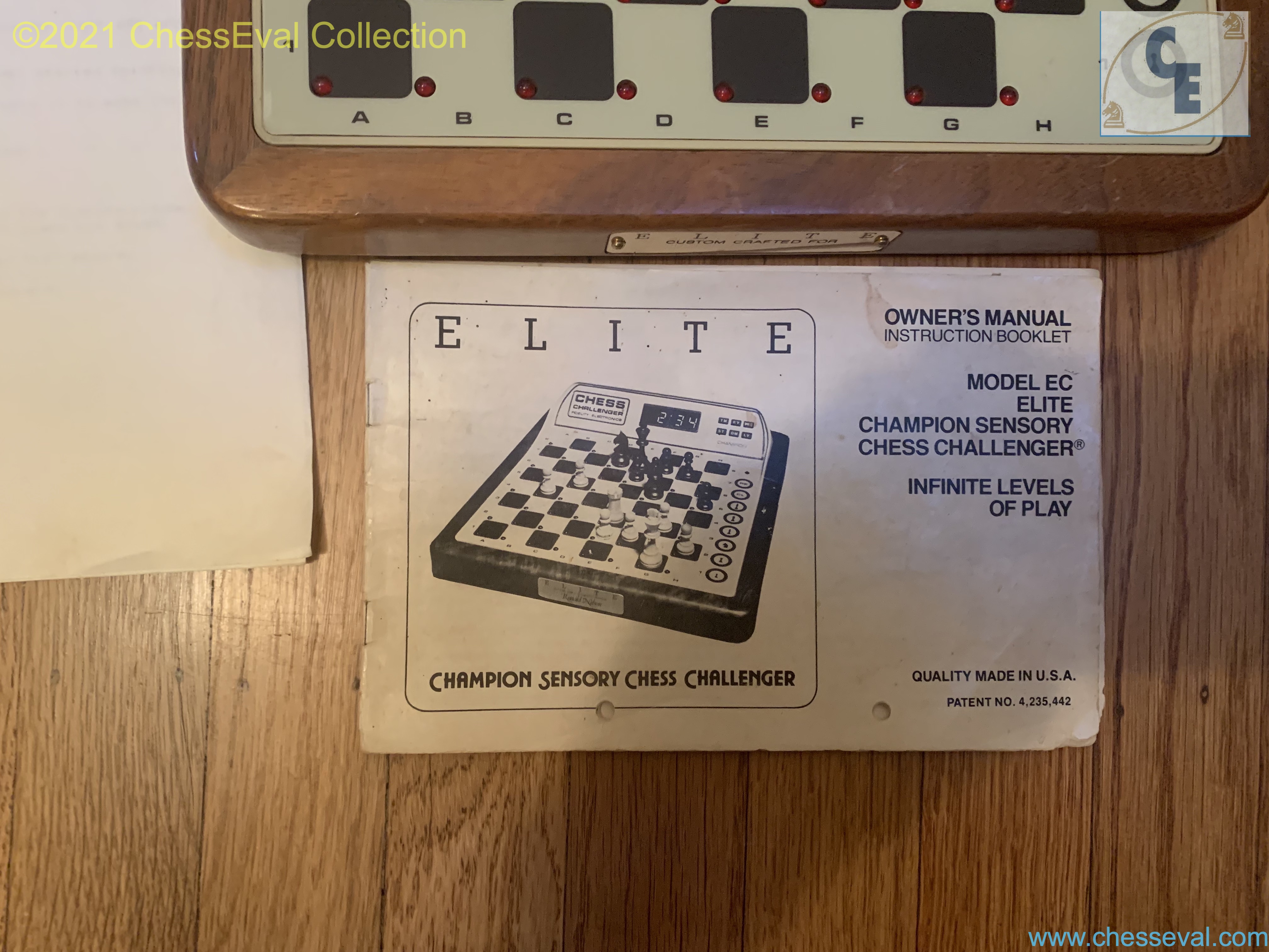 Elite Champion owner’s manual preserved with serial 124.